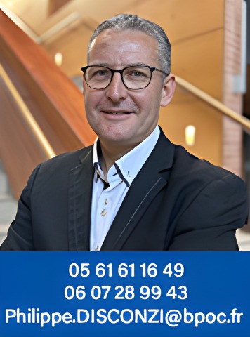 Philippe DISCONZI Téléphone fixe : 05 61 61 16 49 Téléphone mobile : 06 07 28 99 43 Adresse e-mail : philippe.disconzi@bpoc.fr