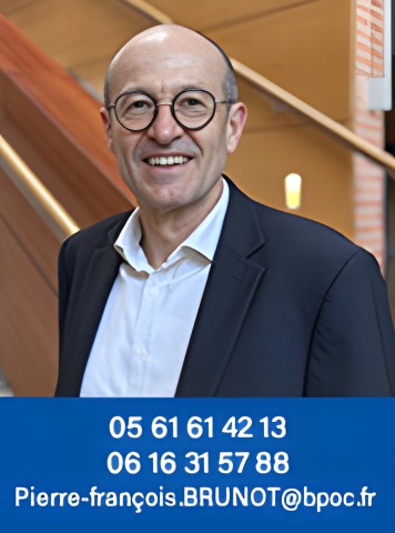 Pierre-François BRUNOT Téléphone fixe : 05 61 61 42 13 Téléphone mobile : 06 16 31 57 88 Adresse e-mail : pierre-francois.brunot@bpoc.fr